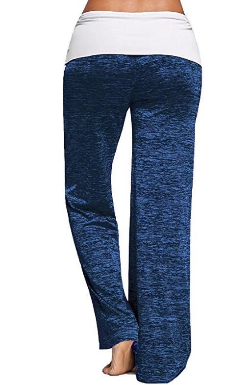 SZ60026-6 Женские свободные леггинсы для йоги с широкими штанинами Foldover Heather